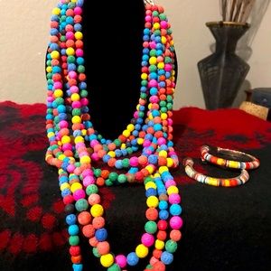 Beautiful beaded necklace and earrings set